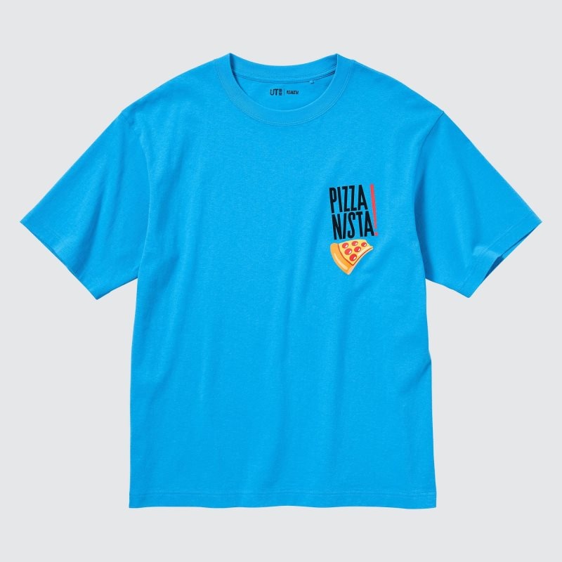 Blue Uniqlo L.A. Eats Ut Oversized Short-sleeve Graphic Pizzanista! Men T Shirts | 9704009