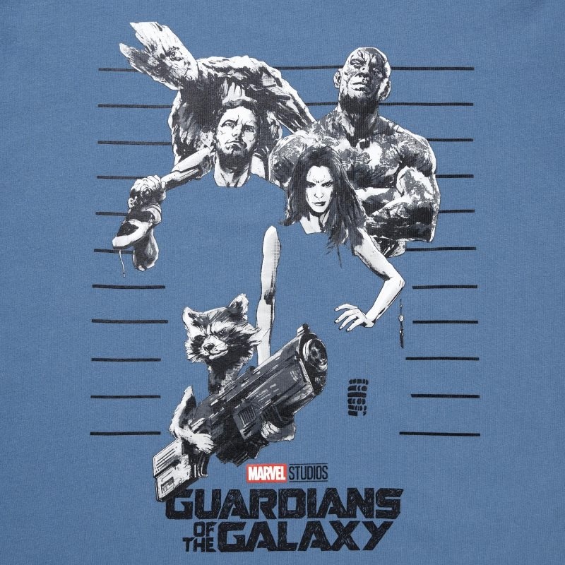 Blue Uniqlo Marvel Art Collection By Mondo Ut Short Sleeve Graphic Men T Shirts | 7154583