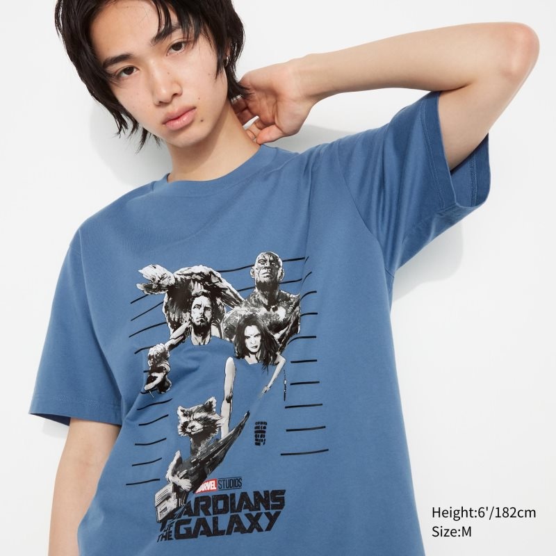 Blue Uniqlo Marvel Art Collection By Mondo Ut Short Sleeve Graphic Men T Shirts | 7154583
