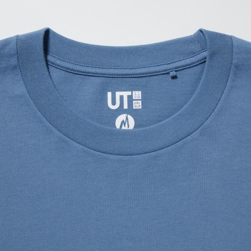 Blue Uniqlo Marvel Art Collection by Mondo UT Short-Sleeve Women T Shirts | 3539089