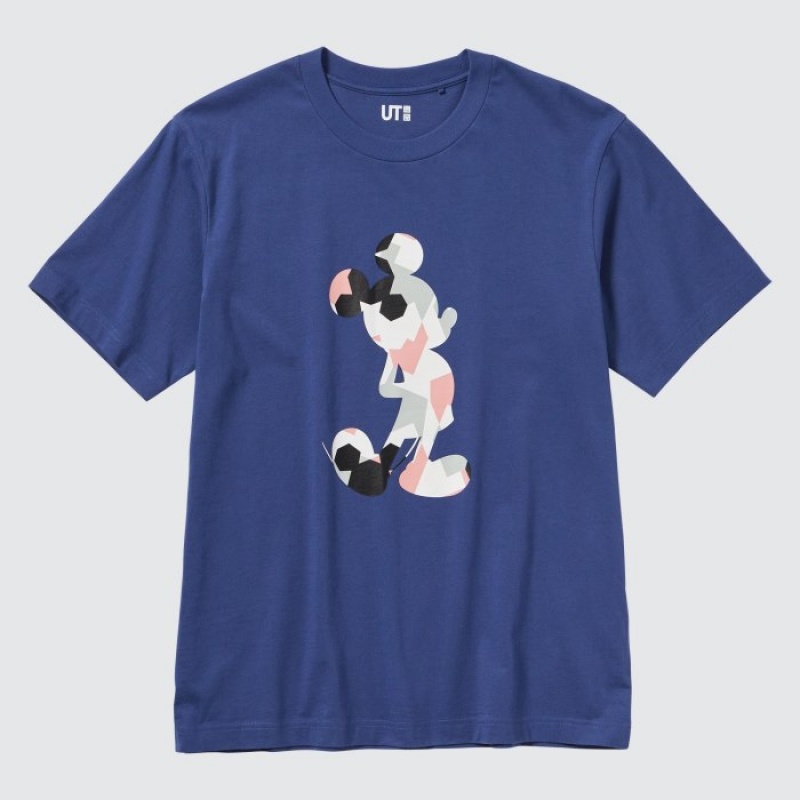 Blue Uniqlo Mickey Stands UT Short Sleeve Women T Shirts | 9054032