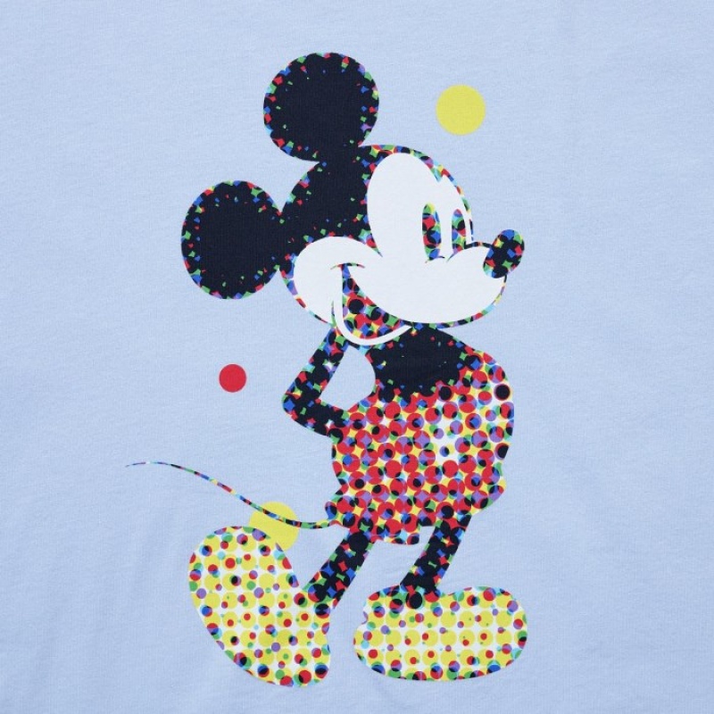 Blue Uniqlo Mickey Stands UT Short Sleeve Women T Shirts | 7155360