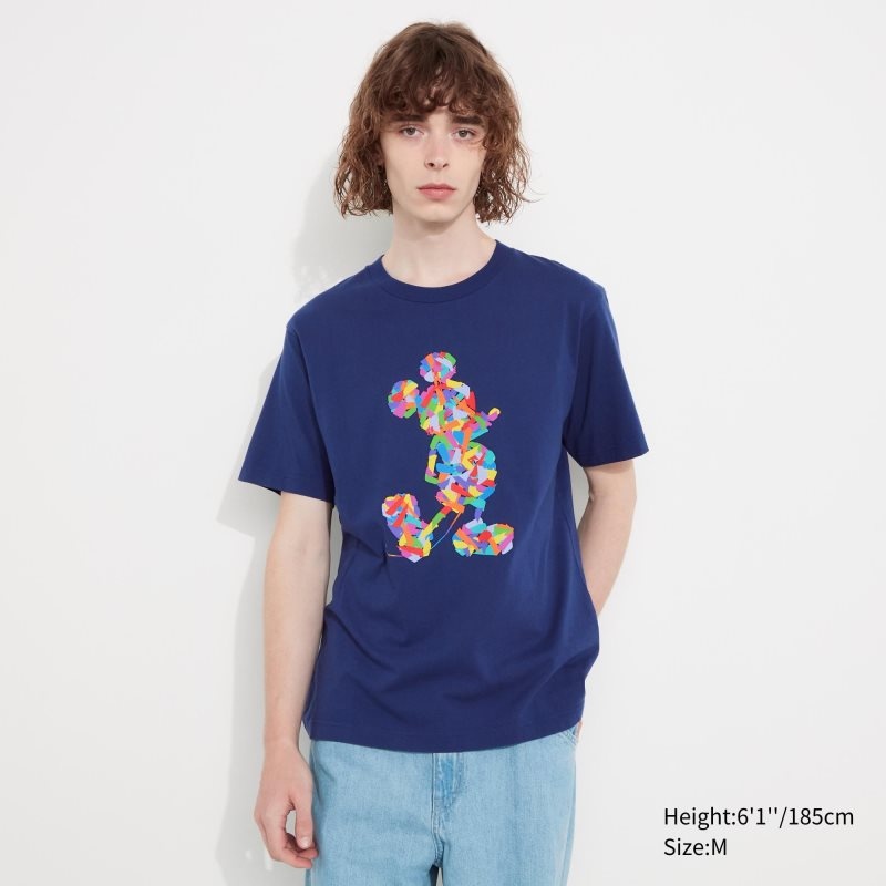 Blue Uniqlo Mickey Stands Ut Short-sleeve Graphic Men T Shirts | 3520180