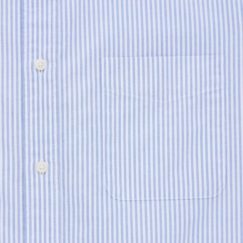 Blue Uniqlo Oxford Striped Slim-fit Long-sleeve Men Shirts | 9905881