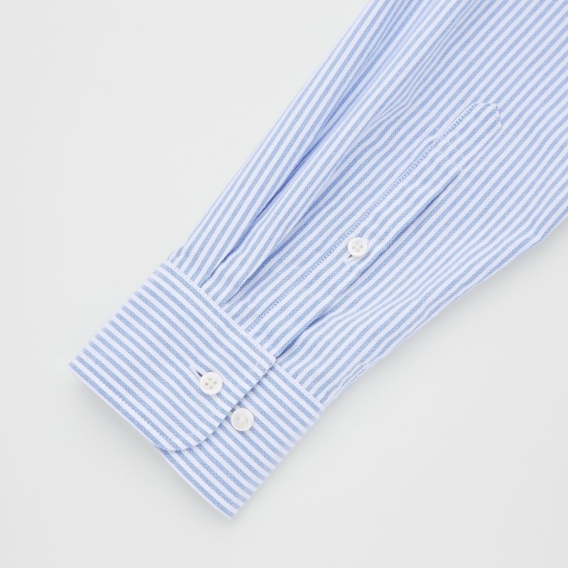 Blue Uniqlo Oxford Striped Slim-fit Long-sleeve Men Shirts | 9905881