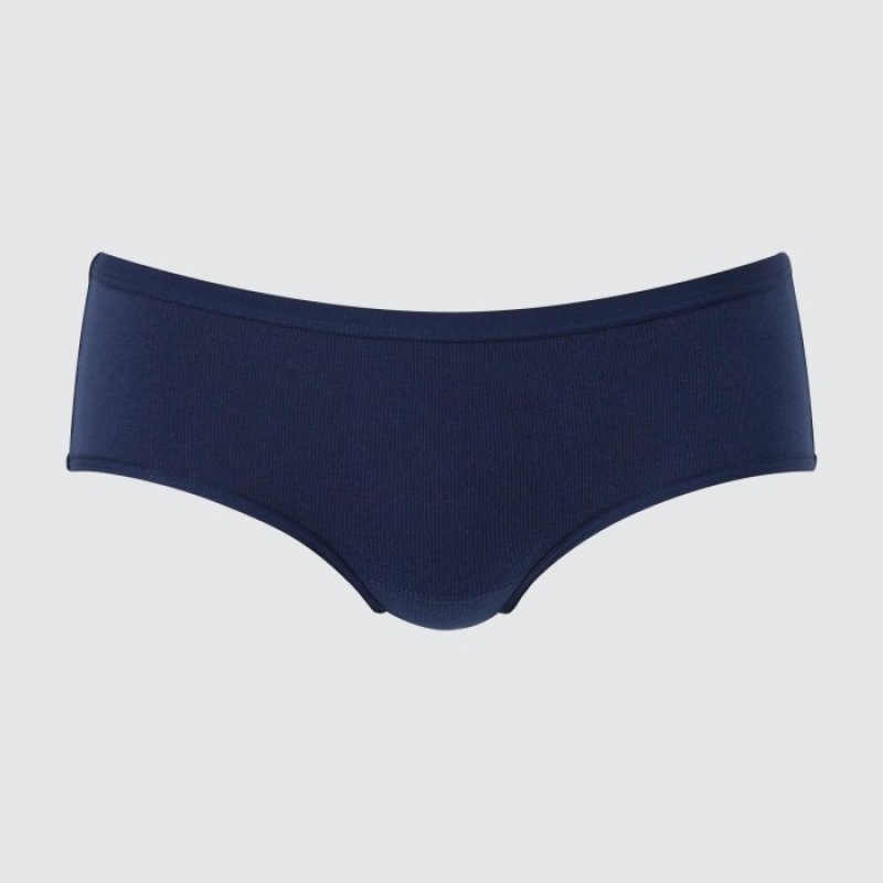 Blue Uniqlo Plain Hip Huggers Women Briefs | 3004049
