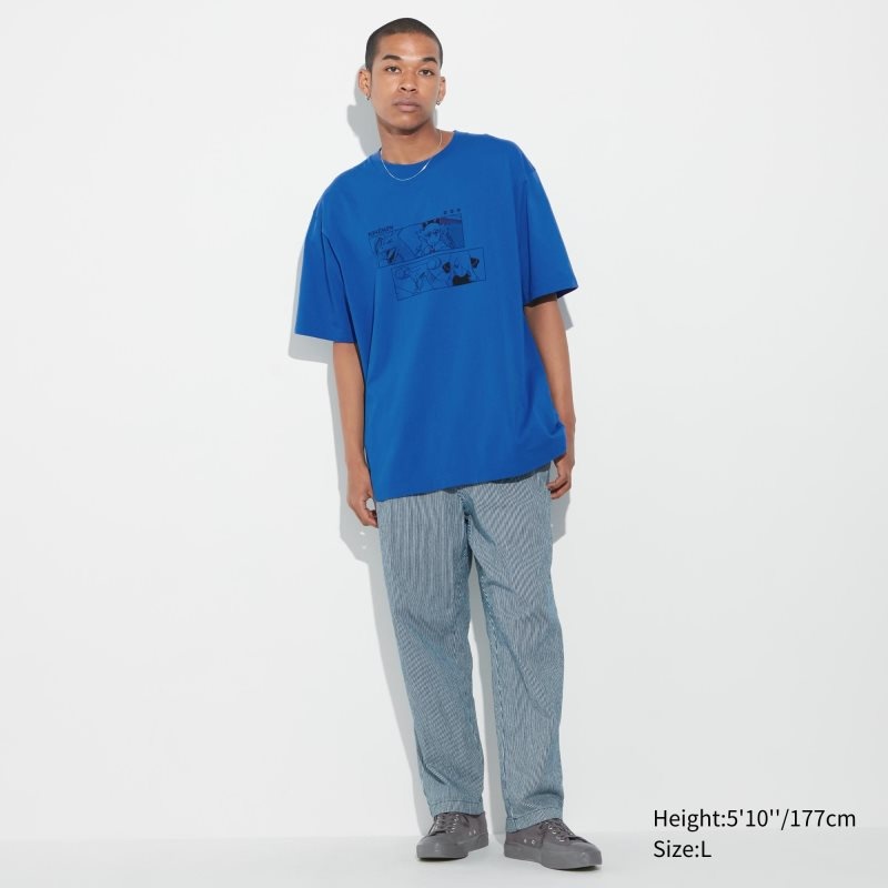 Blue Uniqlo Pokémon Masters Ex Ut Oversized Short-sleeve Graphic Men T Shirts | 6692065