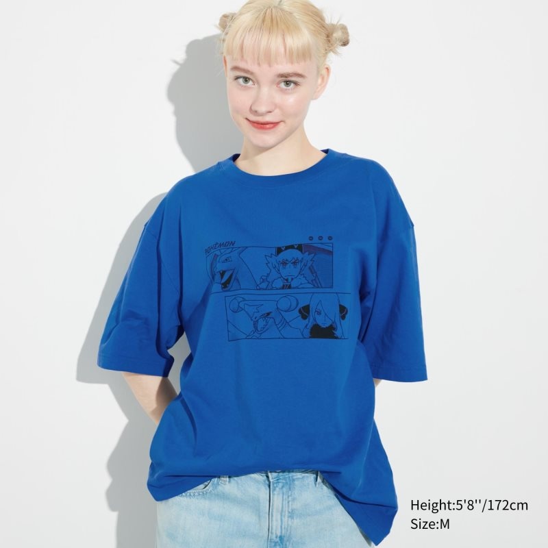 Blue Uniqlo Pokémon Masters Ex Ut Oversized Short-sleeve Graphic Men T Shirts | 6692065