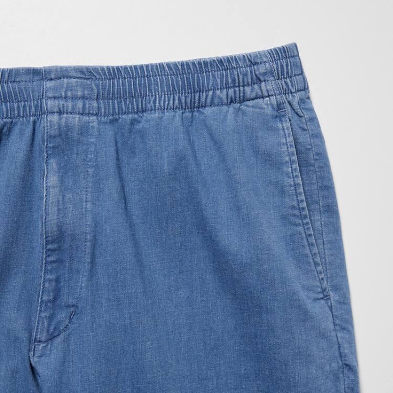 Blue Uniqlo Relaxed Fit Ankle Length Men Pants | 9597496
