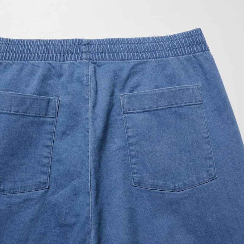 Blue Uniqlo Relaxed Fit Ankle Length Men Pants | 9597496