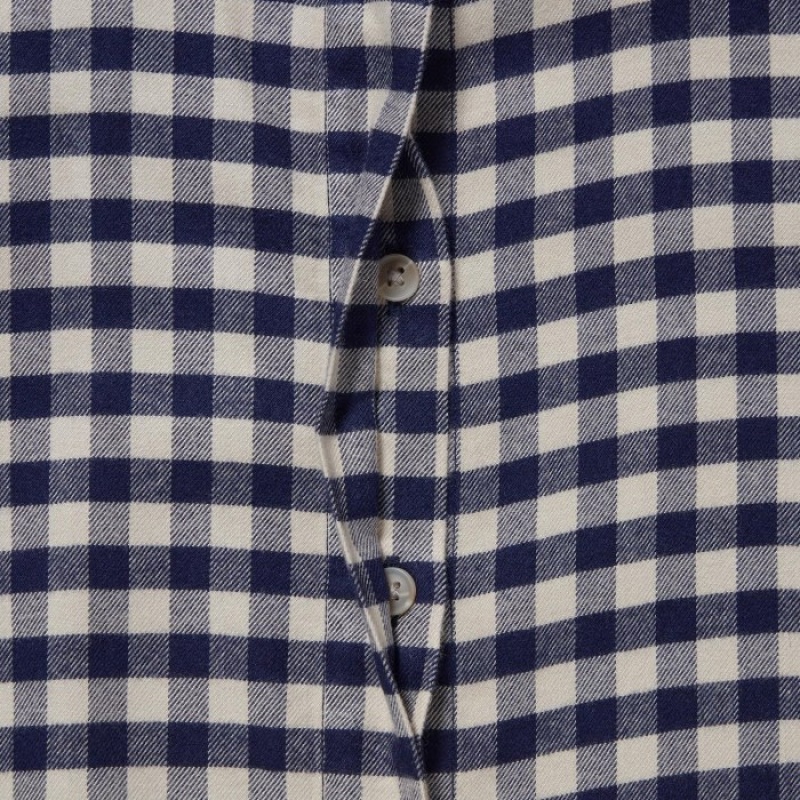 Blue Uniqlo Soft Brushed Stand Collar Long-Sleeve Women Shirts | 8057235