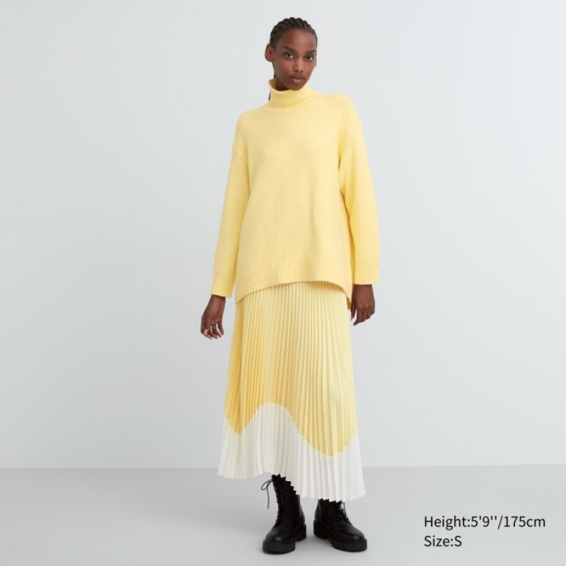 Blue Uniqlo Soft Knit High Neck Long-Sleeve Women Sweaters | 9444288