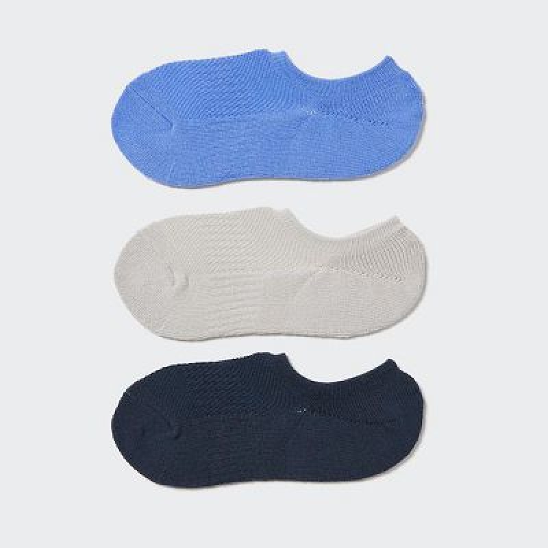 Blue Uniqlo Sport Footsies (3 Pairs) Women Socks | 1001733