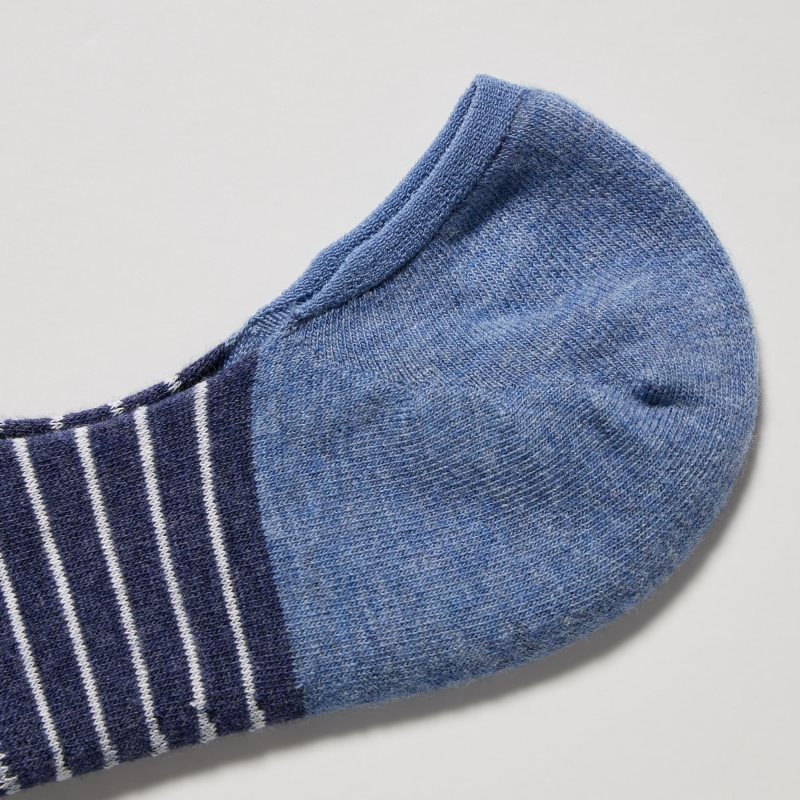 Blue Uniqlo Striped Low Cut Men Socks | 336164