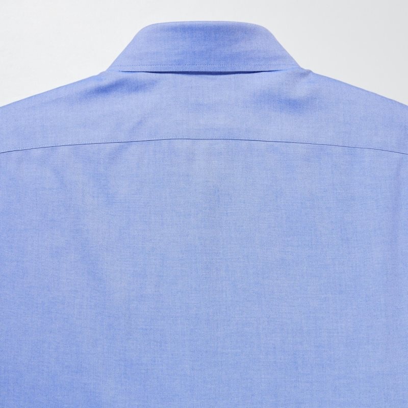 Blue Uniqlo Super Non-iron Slim-fit Long-sleeve Button Down Collar Men Shirts | 7611325
