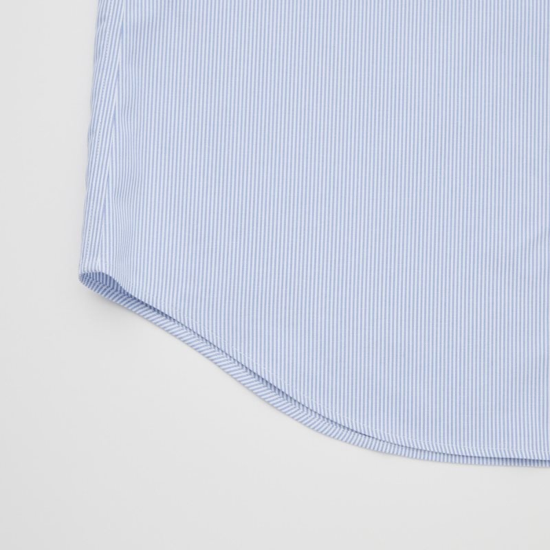 Blue Uniqlo Super Non-iron Striped Slim-fit Long-sleeve Men Shirts | 1189847