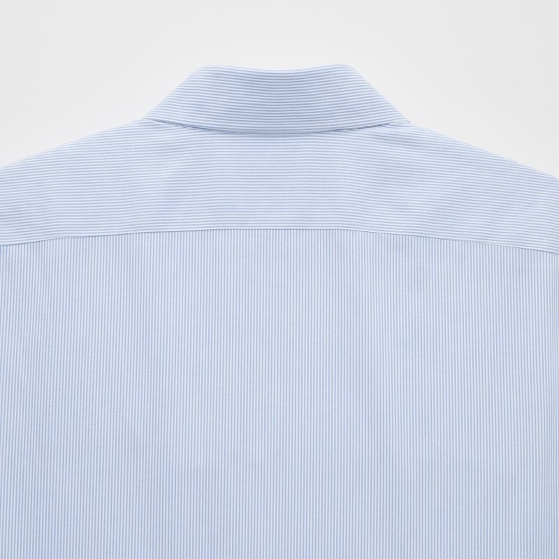 Blue Uniqlo Super Non-iron Striped Slim-fit Long-sleeve Men Shirts | 1189847