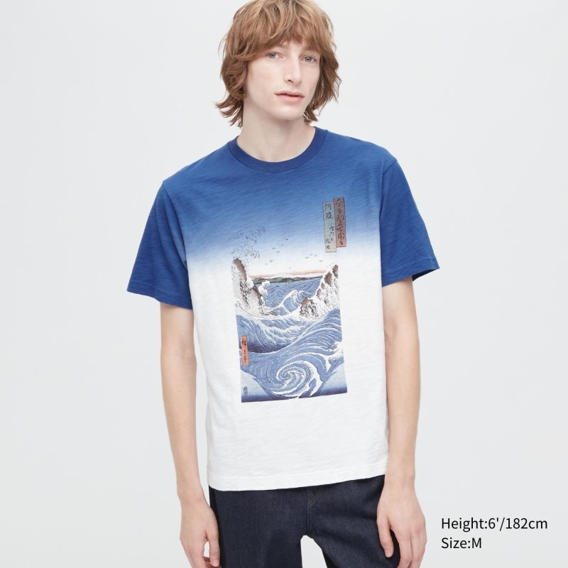 Blue Uniqlo Ukiyo-e Ut Short-sleeve Graphic Men T Shirts | 9068234