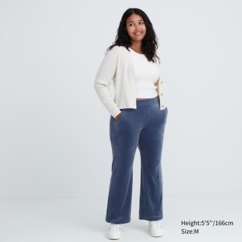 Blue Uniqlo Ultra Stretch Smooth Lounge Women Pants | 3119798