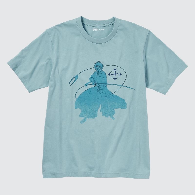 Blue Uniqlo Ut Archive Ut Bleach Short-sleeve Graphic Men T Shirts | 1424170
