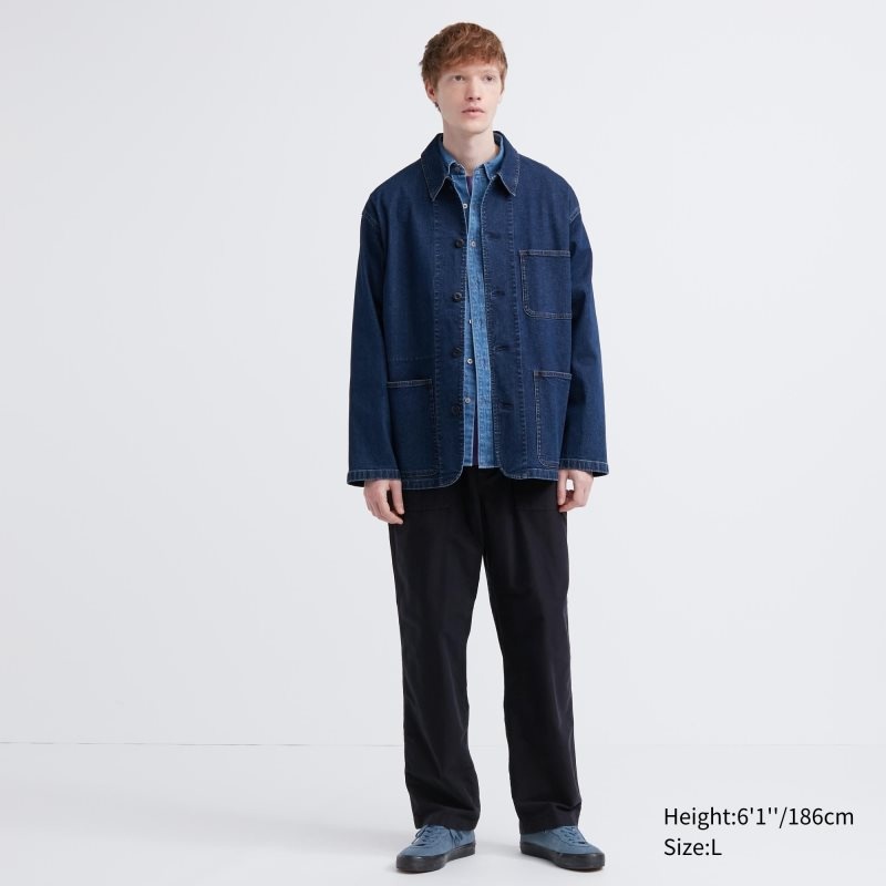 Blue Uniqlo Utility Denim Men Jackets | 608711