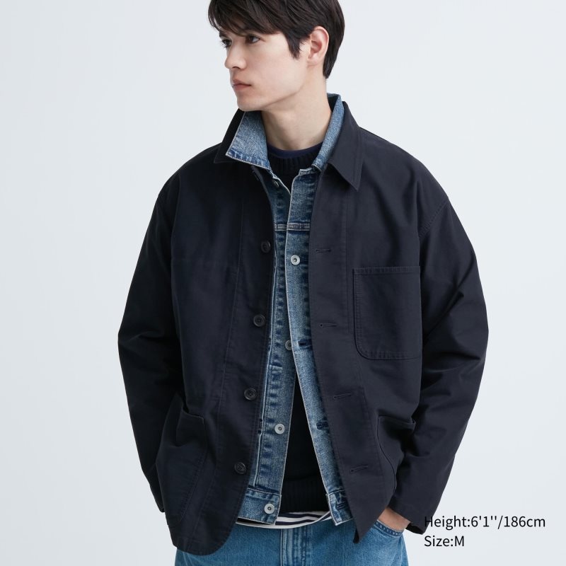 Blue Uniqlo Utility Men Jackets | 6725256