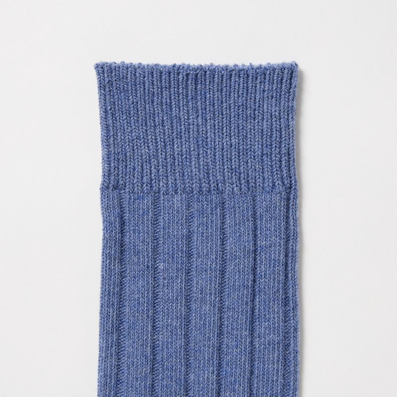 Blue Uniqlo Wide-ribbed Men Socks | 3820347