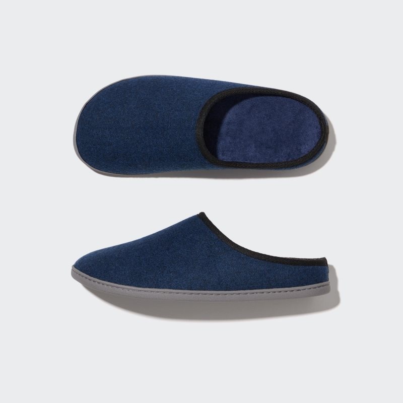 Blue Uniqlo Wool Like Rubber Sole Men Slippers | 5919668