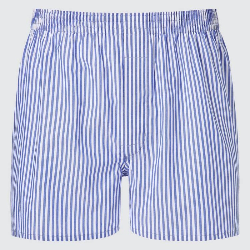 Blue Uniqlo Woven London Striped Boxer Men Underwear | 7367561