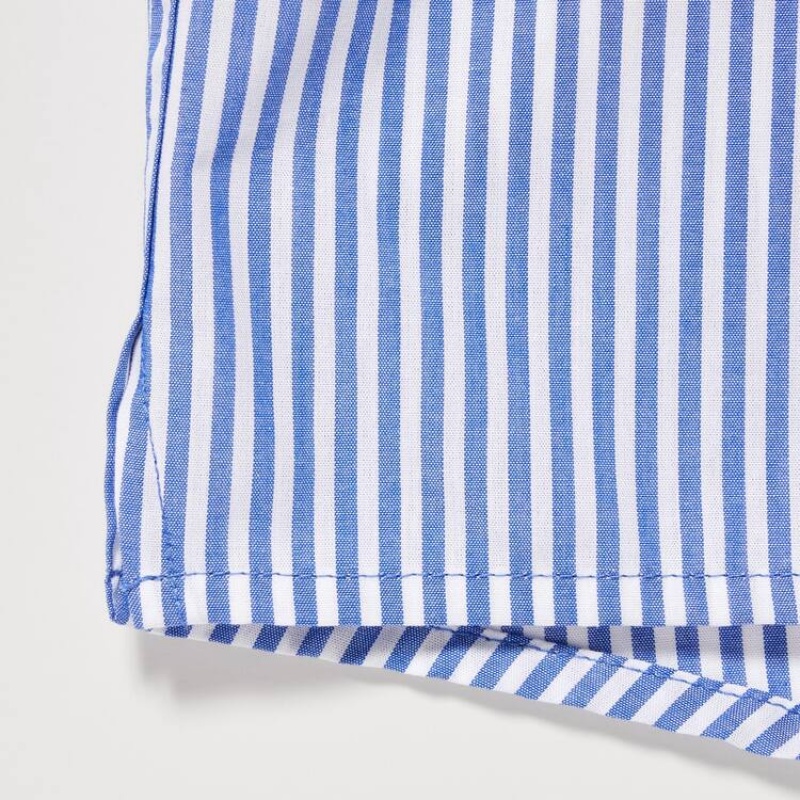 Blue Uniqlo Woven Striped Boxer Men Underwear | 9674126