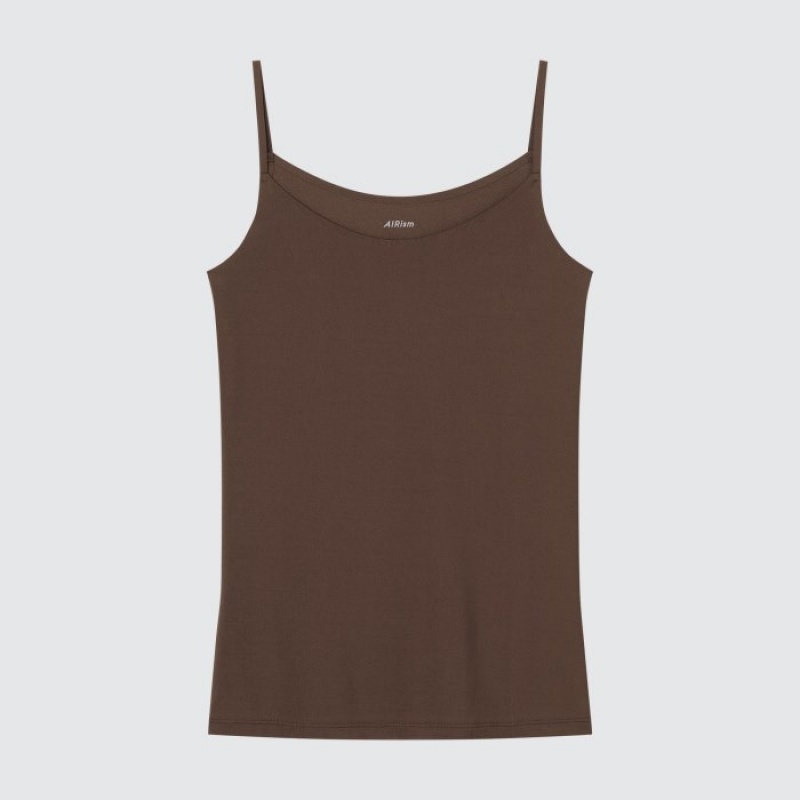 Brown Uniqlo AIRism Camisole Women Tank Top | 7502765