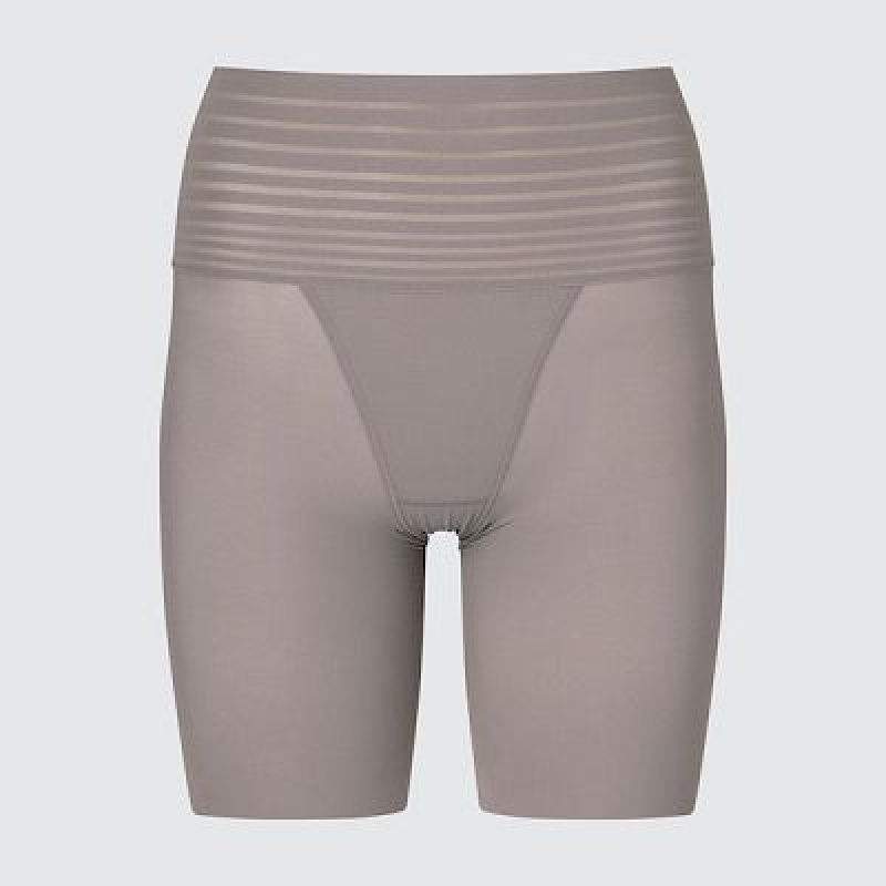 Brown Uniqlo AIRism Smooth Body Shaper Unlined Half Women Tight | 5175016