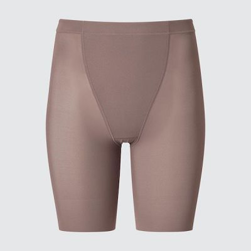 Brown Uniqlo AIRism Support Body Shaper Unlined Half Women Tight | 3329221