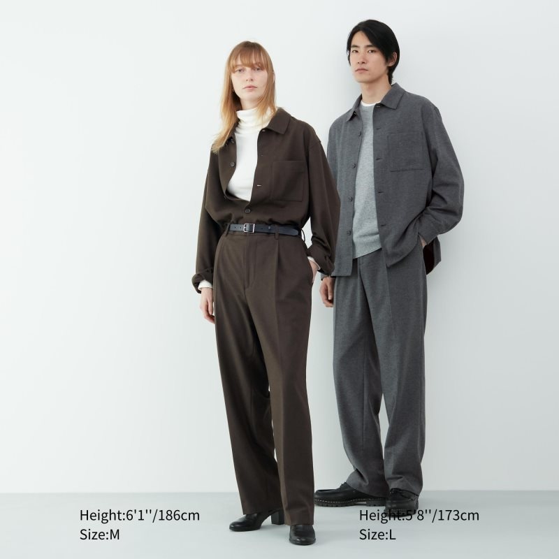 Brown Uniqlo Brushed Twill Overshirt Men Shirts | 7292515