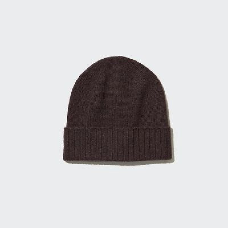 Brown Uniqlo Cashmere Knitted Women Beanie | 1452833