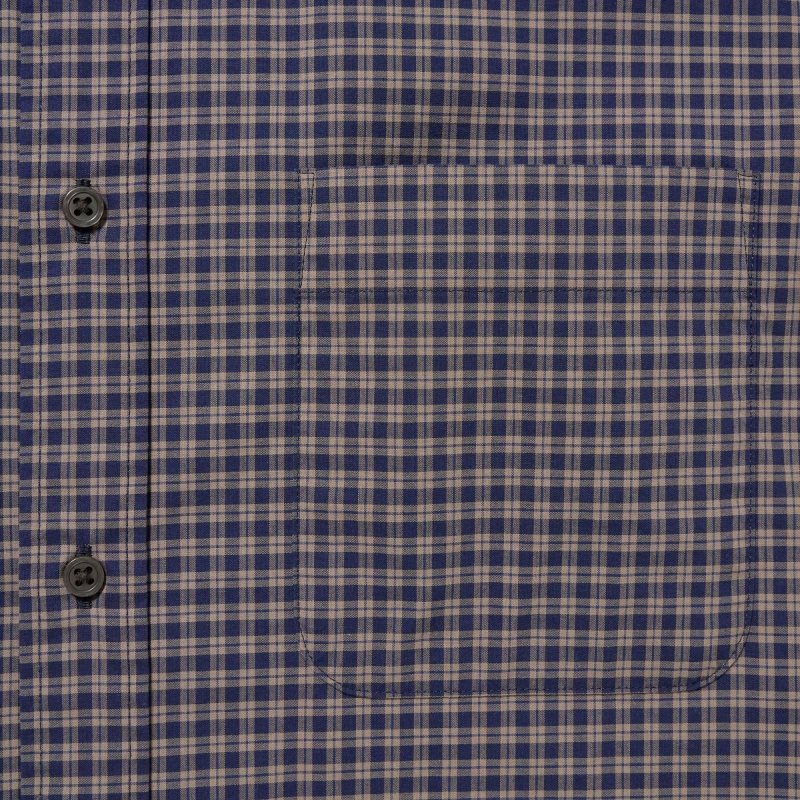 Brown Uniqlo Extra Fine Cotton Broadcloth Checked Long-sleeve Men Shirts | 5946019