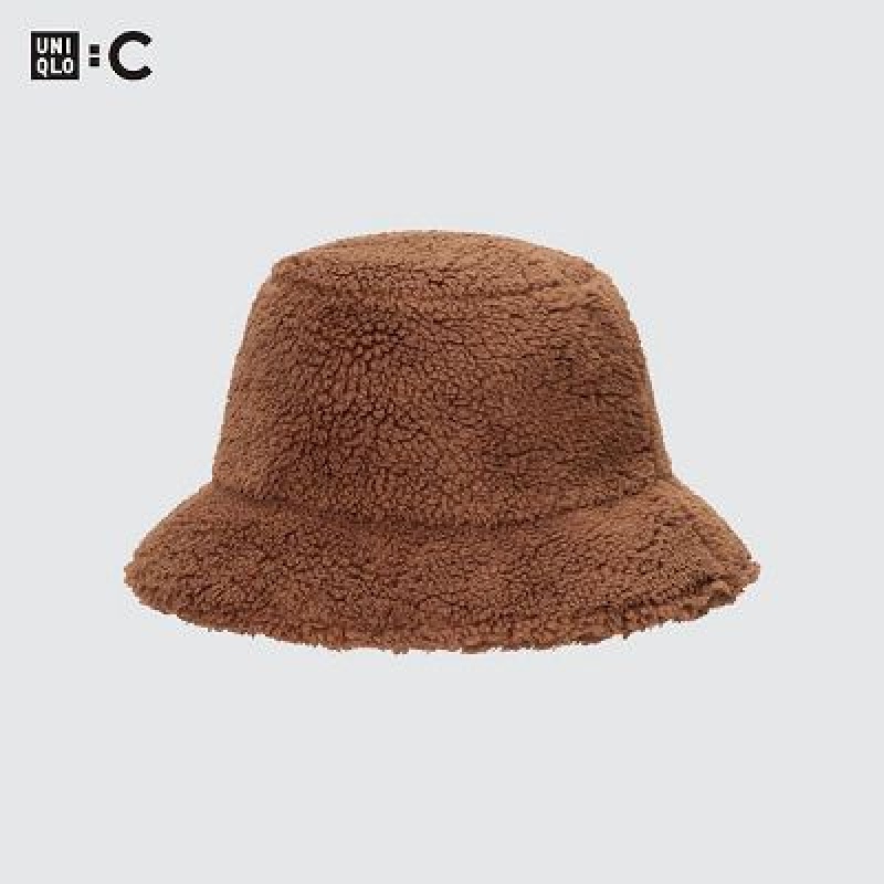 Brown Uniqlo Faux Shearling Adjustable Women Hats | 7021140
