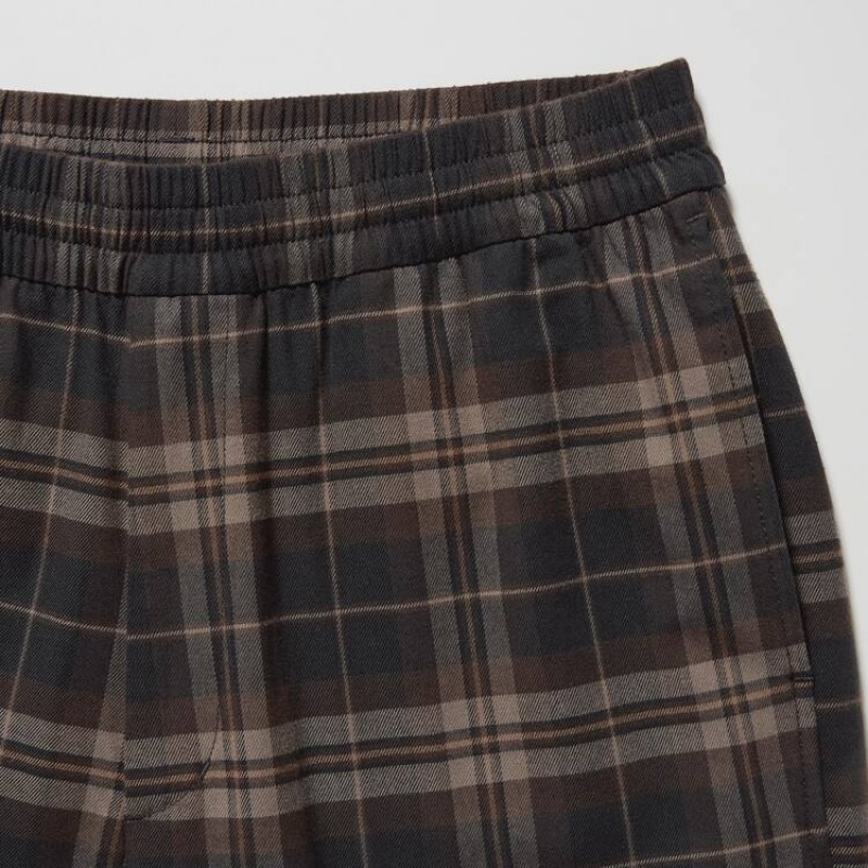 Brown Uniqlo Flannel Ankle Length Men Pants | 3205603