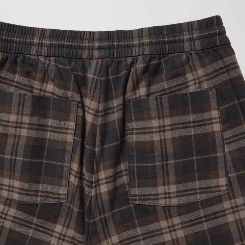 Brown Uniqlo Flannel Ankle Length Men Pants | 3205603