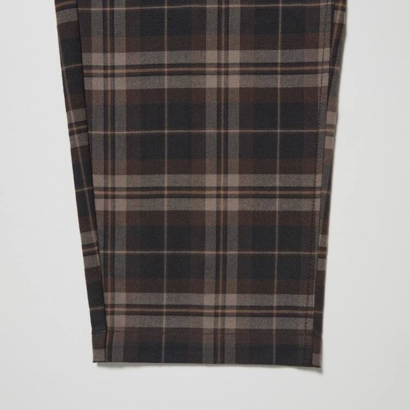 Brown Uniqlo Flannel Ankle Length Men Pants | 3205603
