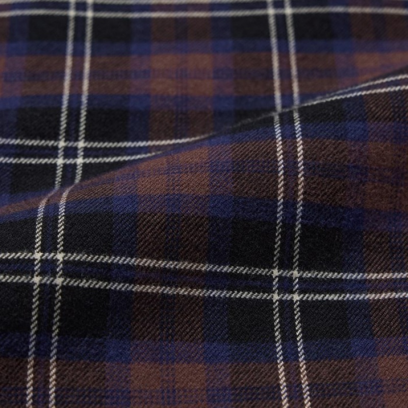 Brown Uniqlo Flannel Checked Women Pants | 6919645