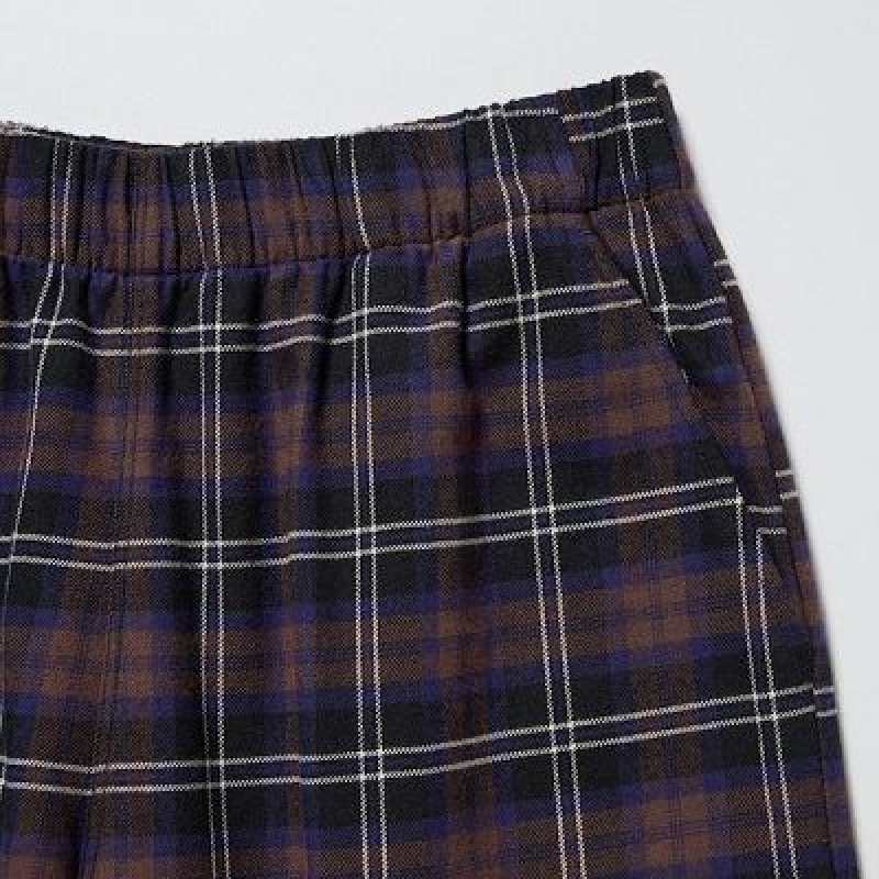 Brown Uniqlo Flannel Checked Women Pants | 766449