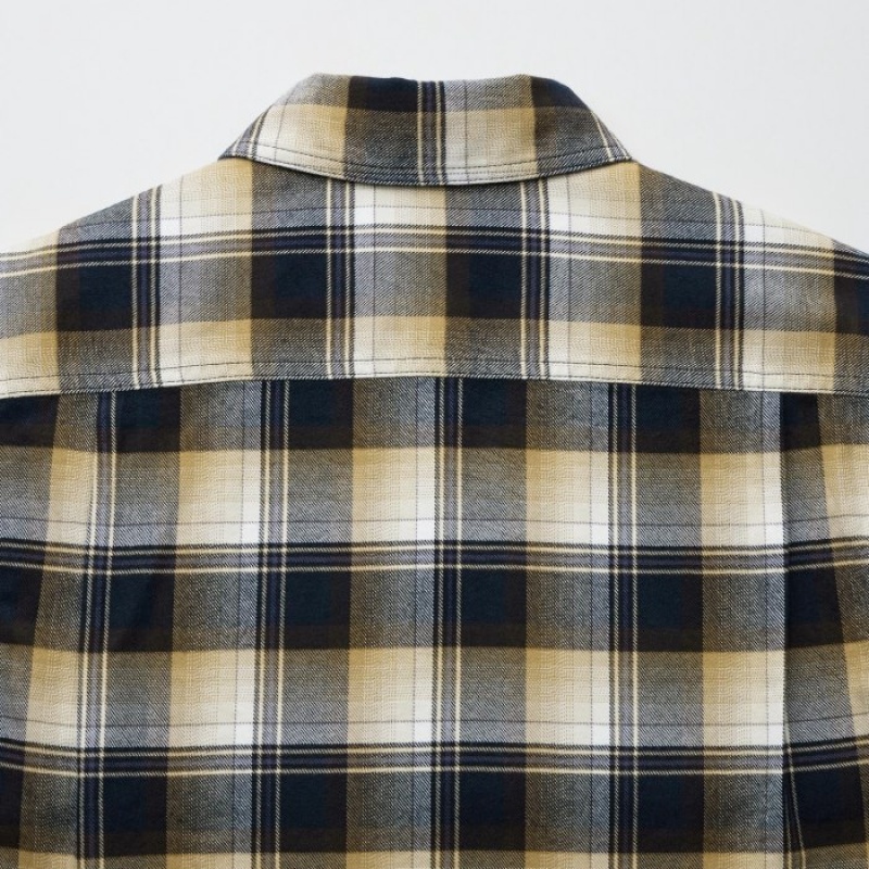 Brown Uniqlo Flannel Long-Sleeve Women Shirts | 833091