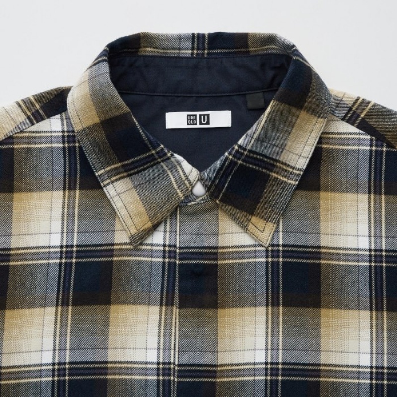 Brown Uniqlo Flannel Long-Sleeve Women Shirts | 833091