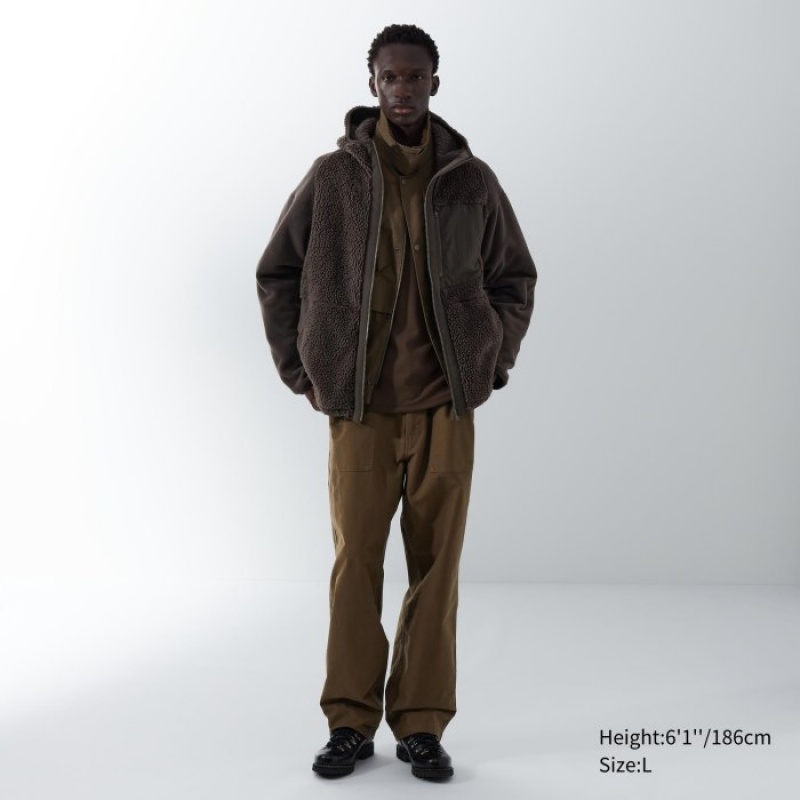 Brown Uniqlo Fleece Full-Zip Long-Sleeve Women Hoodie | 2161226