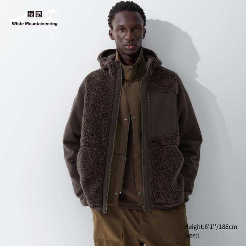 Brown Uniqlo Fleece Full-Zip Long-Sleeve Women Hoodie | 2161226