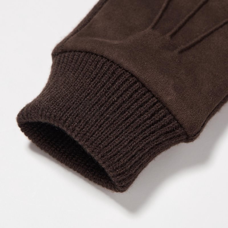 Brown Uniqlo HEATTECH Lined Men Gloves | 5631543