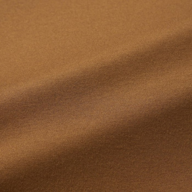 Brown Uniqlo HEATTECH Scoop Neck Long-Sleeve Women T Shirts | 7918923