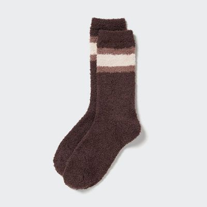 Brown Uniqlo HEATTECH Soft Fluffy Women Socks | 6950849