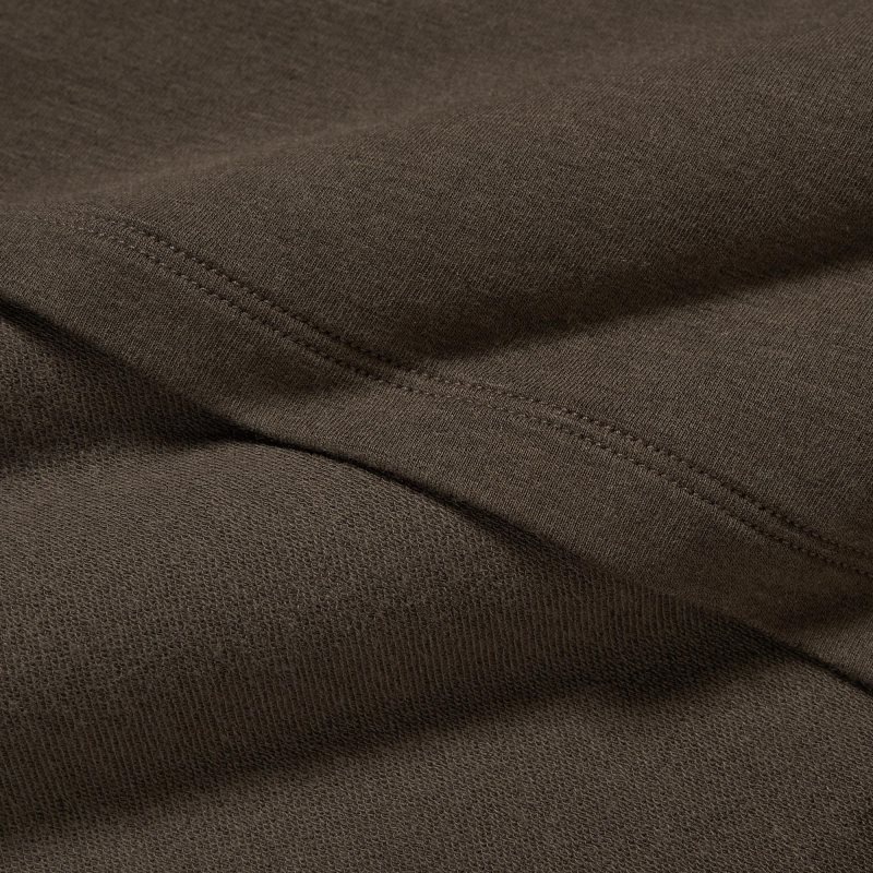 Brown Uniqlo Heattech Extra Warm Cotton Crew Neck Men T Shirts | 8237169